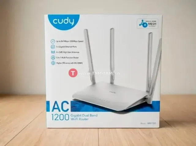 Routeur Mesh Gigabit Cudy Dual Band WiFi 5 1200 Mbps 5 dBi