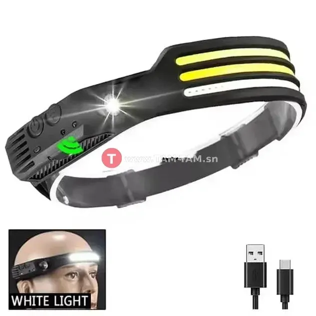Akko Star - Lampe frontale LED à capteur, Batterie lithium