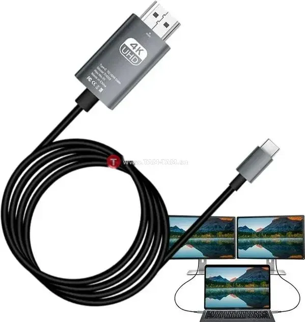 Adaptateur USB C à HDTV, Type C au convertisseur HDTV