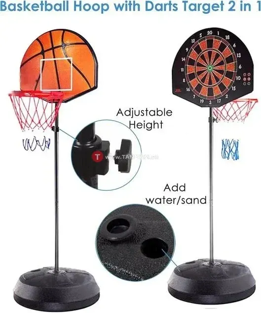 Ensemble 2 en 1 Jeu de basket-ball avec jeu de fléchettes