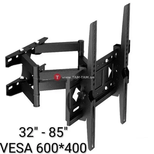 Support TV mural 32" - 85" pouces, inclinable et pivotant