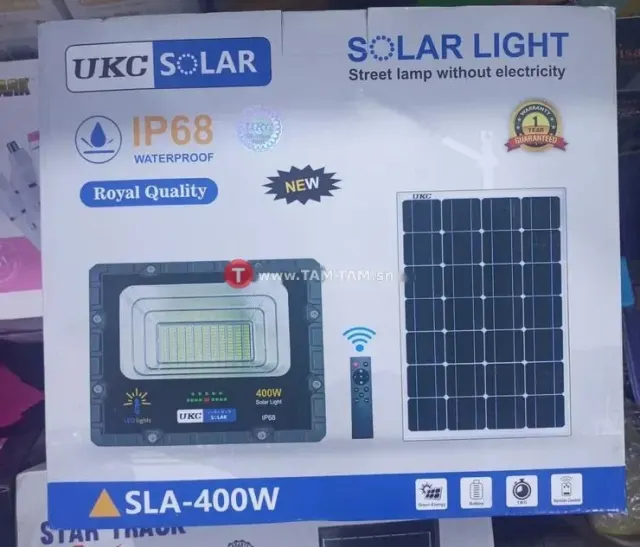 UKC - Projecteur solaire 400W, étanchéité IP68