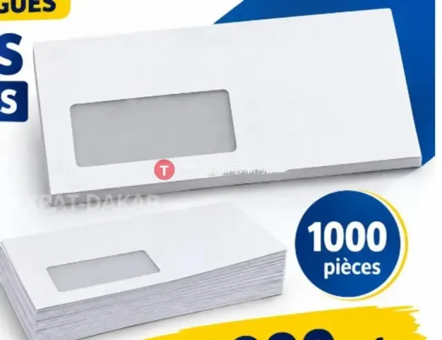 Enveloppes longues blanches autocollantes avec fenêtre