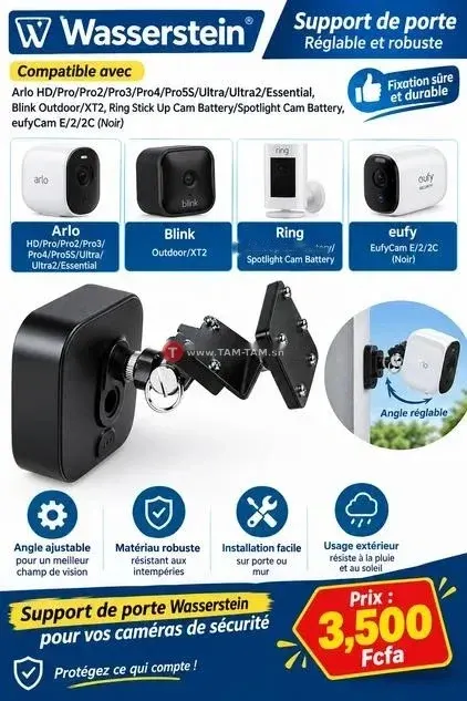 Support de porte Wasserstein compatible avec Arlo HD