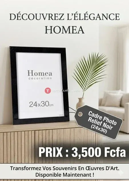 Homea Cadre photo Relief noir (20x30), ...