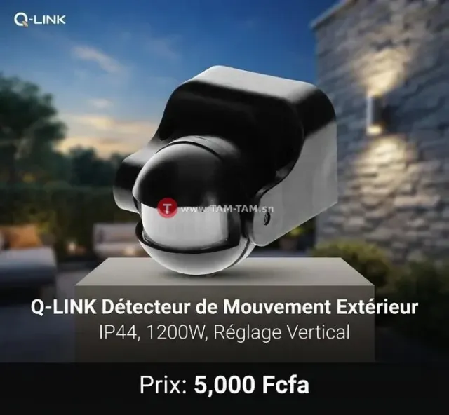 Detecteur de Mouvement Extérieur avec Réglage Vertical