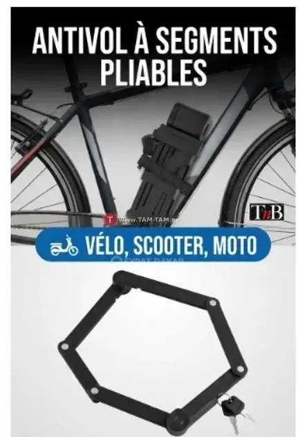 Antivol à segments pliables pour vélo, electrique, scooter