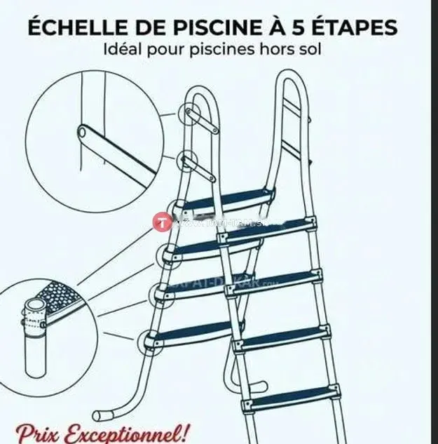 Échelle de Piscine à 5 Étapes