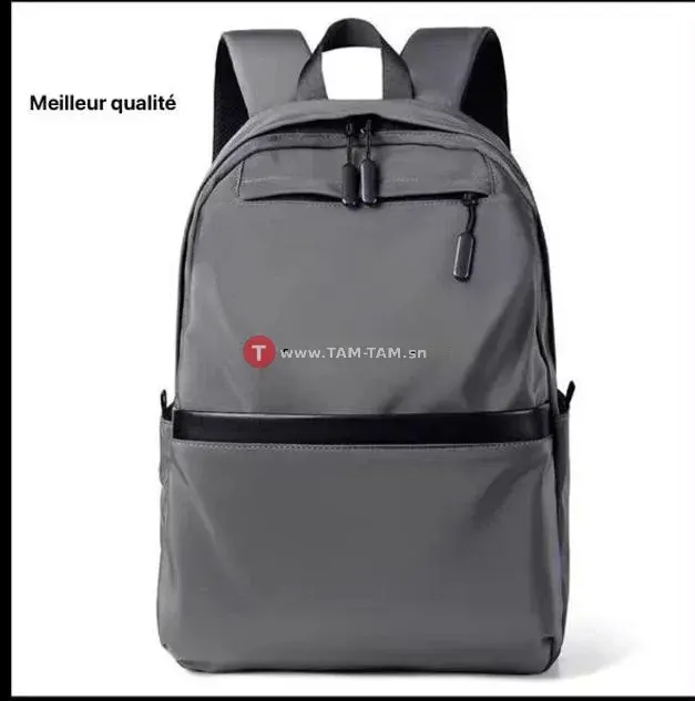 Sac à dos gris résistant avec poches multiples