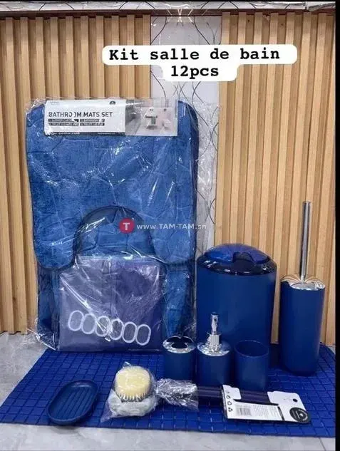 Kit salle de bain 12 pièces bleu marine moderne