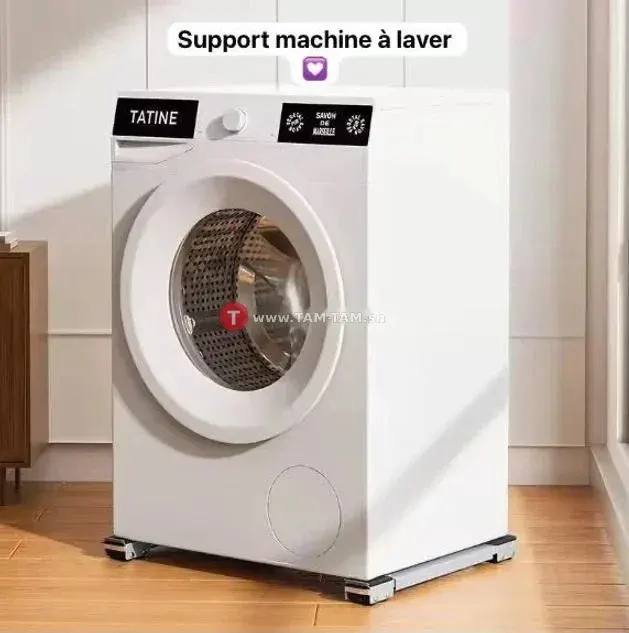 Support frigo 2 barres roulettes pivotantes métal