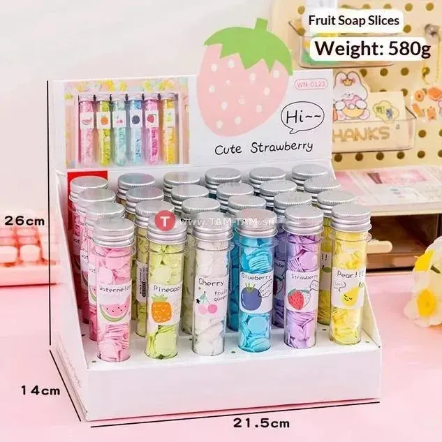 Coffret savons fruités 580g en tubes transparents