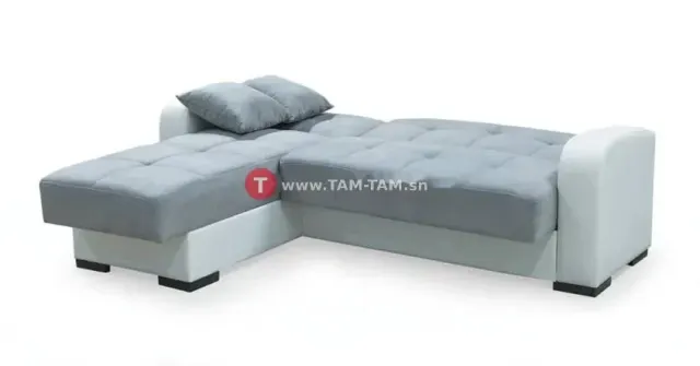 Canapé d'angle avec espace de rangement convertible