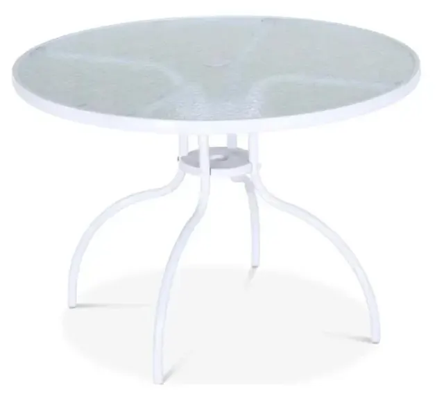 Table de jardin en verre 4 places assises