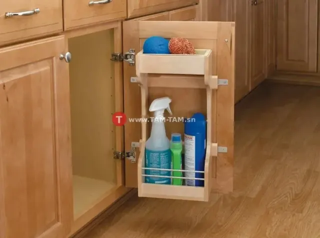 Étagère de rangement sous évier en bois