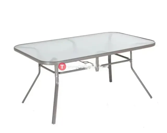 Table à manger extérieur/intérieur en verre 6 places