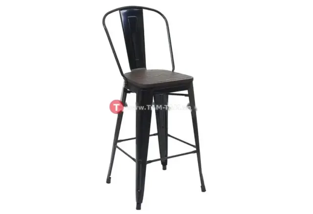 Tabouret de bar haut siège en bois