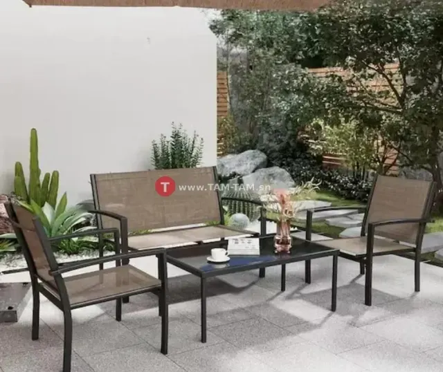 Salon de jardin 2+1+1 avec table