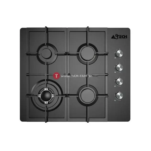 PLAQUE DE CUISINE ASTECH 4 FEUX A GAZ 60X60 (PL67GZ-60NO-MA)