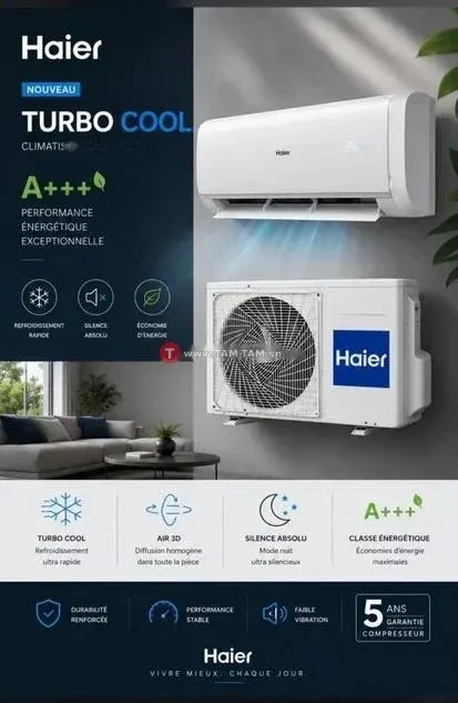 Climatiseur 1.5cv À+++ Haier 12000btu
