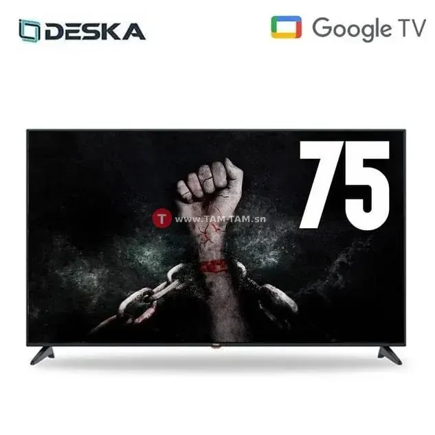 Téléviseurs 75 Deska Smart TV Google TV 4k ultra UHD