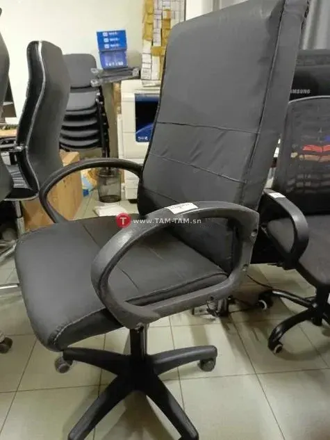 Fauteuil bureau ergonomique noir simili cuir réglable