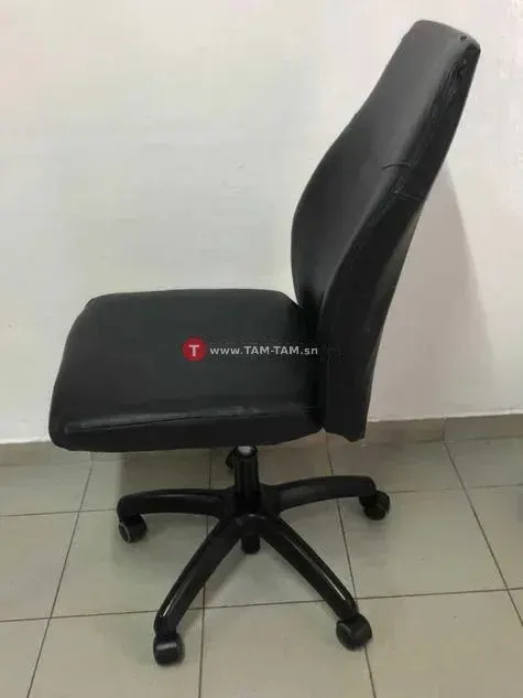Chaise de bureau ergonomique noir simili cuir réglable