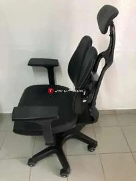 Chaise bureau ergonomique noire appui-tête réglable