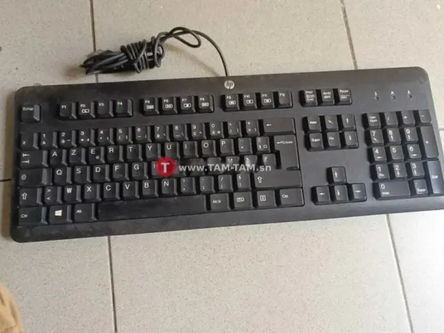 Clavier filaire HP AZERTY USB noir bureau maison