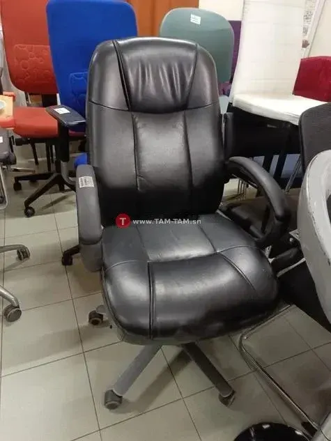 Fauteuil bureau cuir noir ergonomique réglable