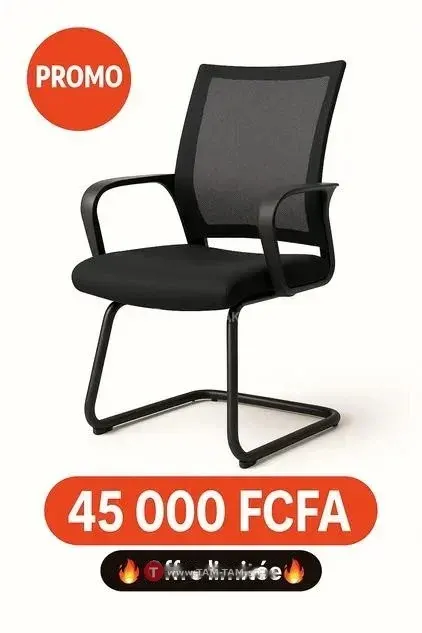 Chaise bureau ergonomique noire dossier maille