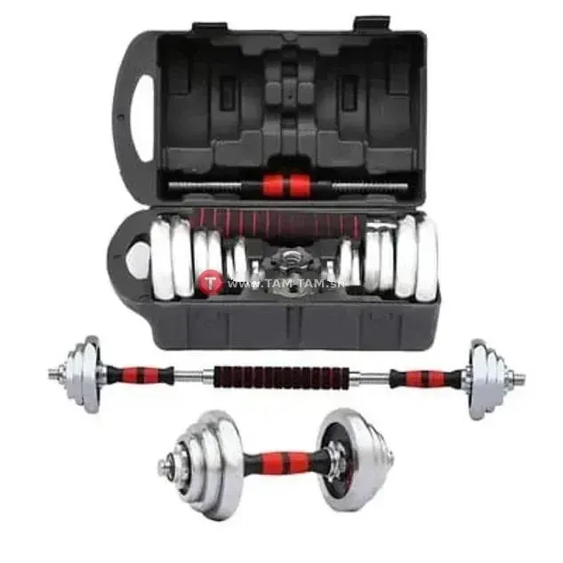Haltères Réglables 15 kg avec Valise de Rangement