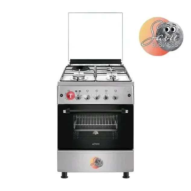 CUISINIERE ASTECH 4FEUX 60X60 1FEUX ELECTRIQUE + FOUR A GAZ