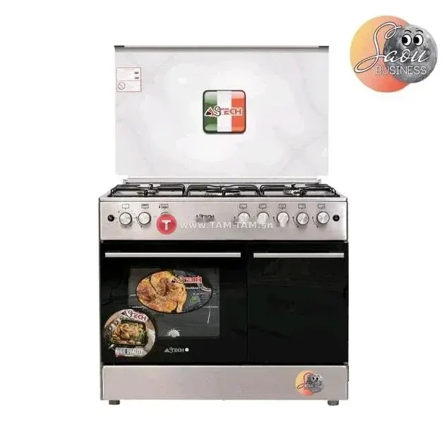 CUISINIERE ASTECH 5FEUX 90X60 A GAZ AVEC PORTE BOUTEILLE