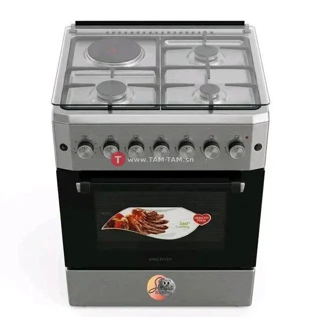 CUISINIERE ELACTRON 4FEUX 60X60 3FEUX A GAZ 1FEUX ELECTRIQUE