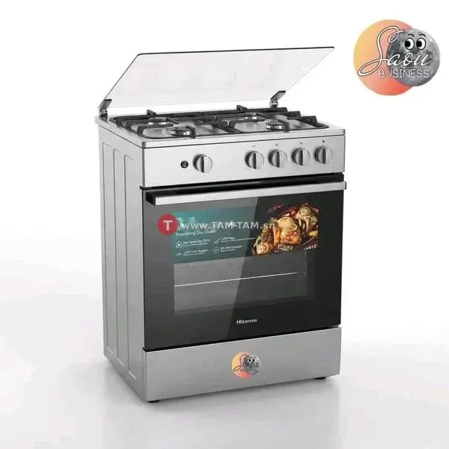 CUISINIERE HISENSE 4FEUX 60X60 A GAZ INOX HFG60122X