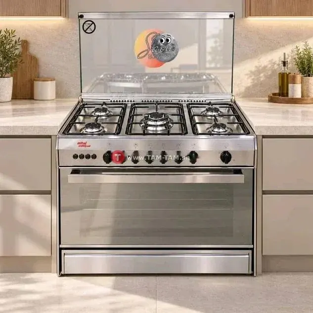 CUISINIERE SILTAL 5FEUX 90X60 A GAZ INOX U90X60