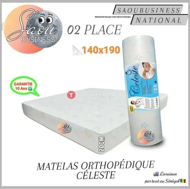 Matelas Orthopédique CELESTE 2 places 140x190