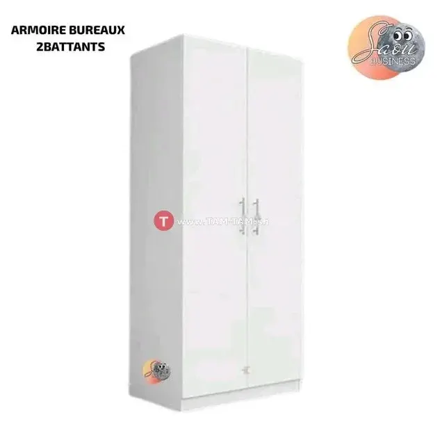 ARMOIRE BUREAUX 2BATTANTS 850X450X7 50 CM BLANC ARB002