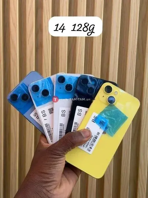 iPhone 14 128 Go Bleu Jaune Noir Gris Neuf