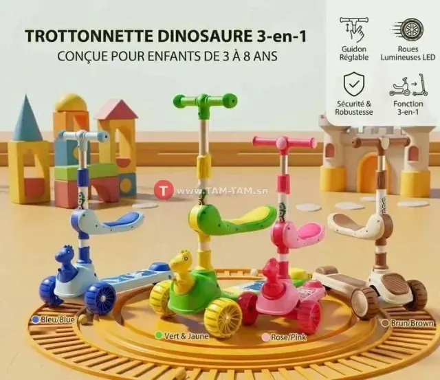 Trottinette évolutive pour enfant de 3 à 8 ans
