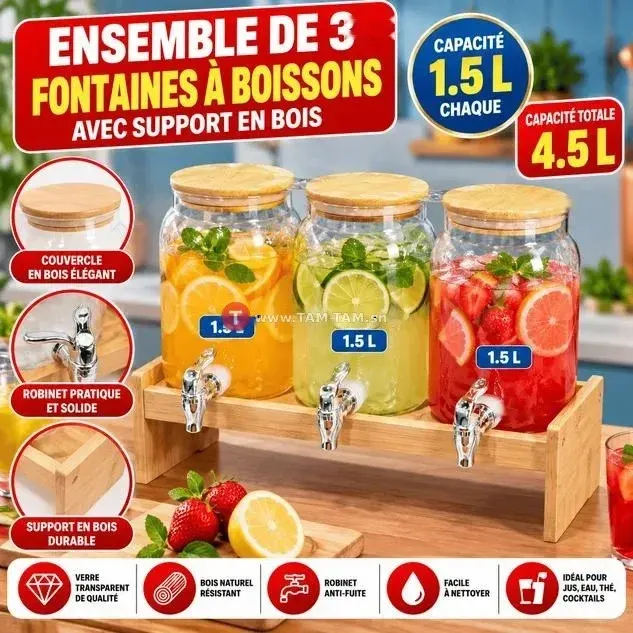 3 fontaines à boissons de 4,5 L