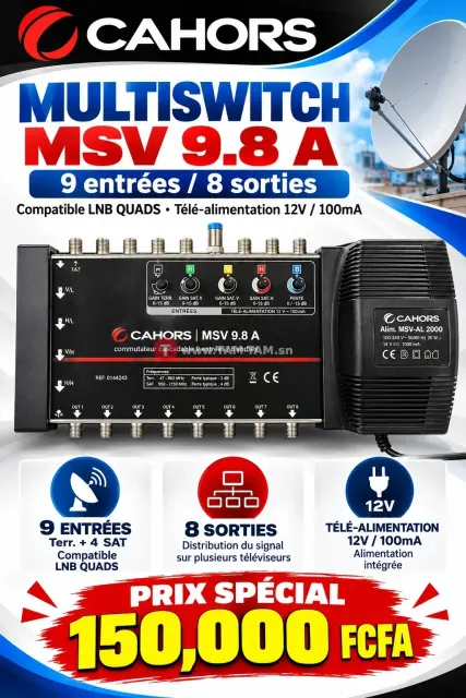 Multiswitch-Télé-alimentation 12V/100mA-9 entrées