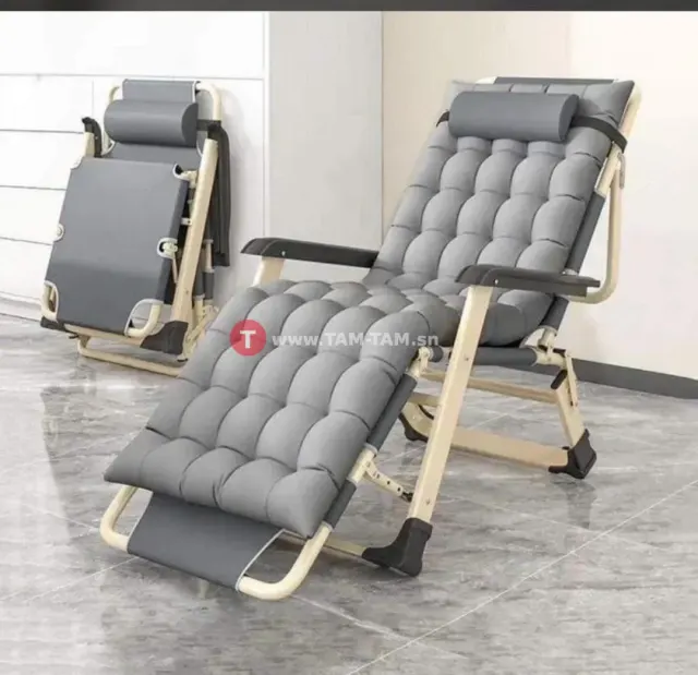 Chaises longues classiques, portable avec coussin