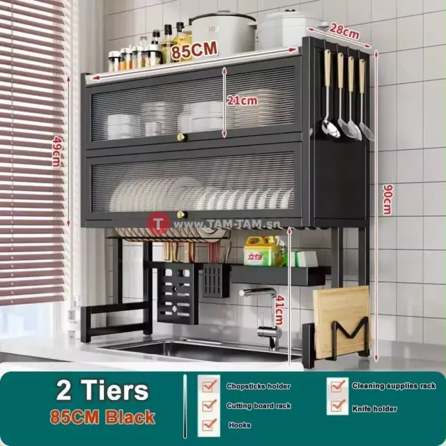Étagère d'organisation pour évier de cuisine