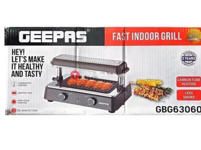 GRILLE DE CUISSON ELECTRIQUE GEEPAS GBG63060 NOIR/INOX