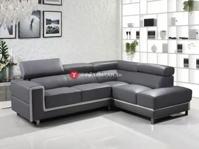 SALON CUIR 5 PLACES ANGLE LD-738