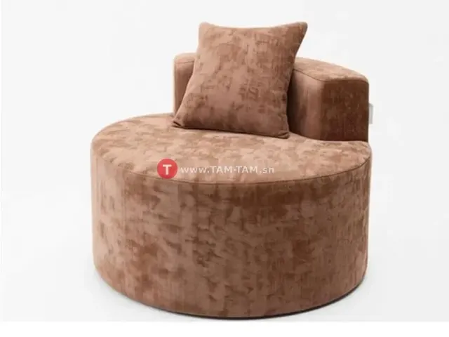 CANAPE COMPRESSE TISSU 1 PLACE QS-008L COULEUR MARRON CLAIR