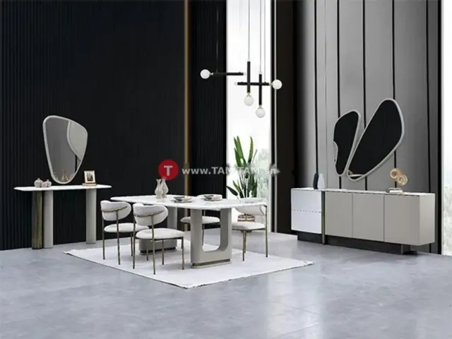 PACK DEFNE BUFFET MIRROIR+MEUBLE TV+TABLE A MANGER