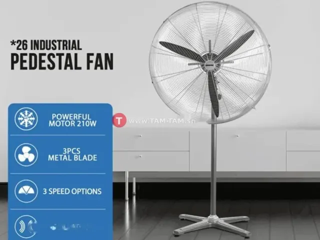 VENTILATEUR INDUSTRIEL SUR PIED GEEPAS METAL SANS TELECOM
